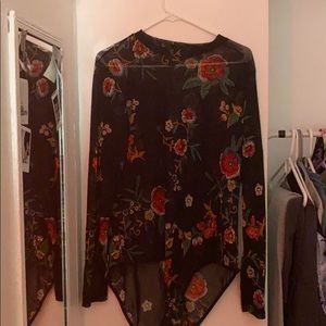 Floral mesh bodysuit